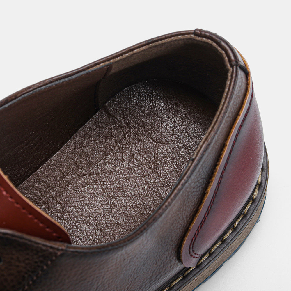 Business Casual Shoes Men's European And American Summer Retro Fashion Product information: Color: Gray Upper height: low top Size: 7,8,9,10,11,12,13, size comparison table page refer to details Sole material: Composite sole Popular elements: sewing threa