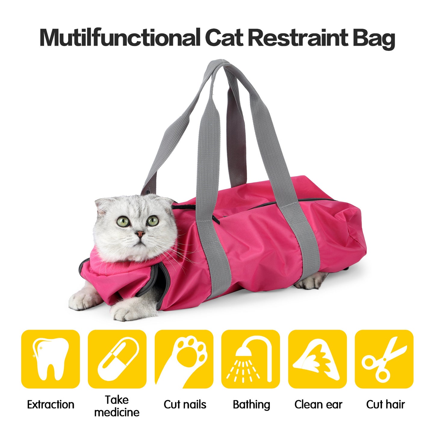 Cat Travel Bag Double Lined Anti Scratch And Bite Pet Bags Product information: Material: Polyester Capacity: 5L pattern: plain Hardness: Soft Color: dark gray, rose red Size: Specifications: S, L Packing list: Pet bag*1 Cat Travel Bag Double Lined Anti S