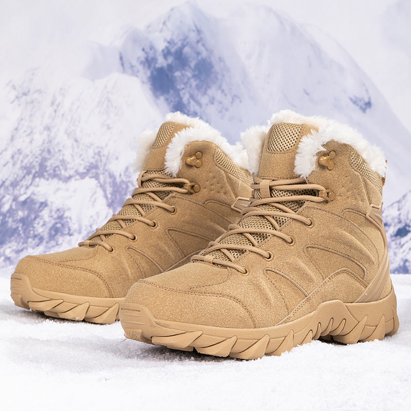 Men's Snow Boots Thickened Thermal Middle Tube Product information: Color: 702 wool lining Black, 702 wool lining sand Heel height: mid heel (3-5CM) Size: 39, 40, 41, 42, 43, 44, 45, 46, 47 Toe holder shape: round head Outsole material: non-slip rubber Sh