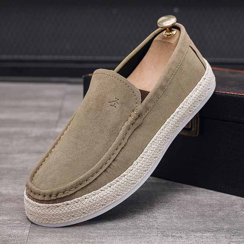Men's Casual Pumps Canvas Lazy Old Beijing Cloth Shoes Soft Bottom Product information: Pattern: solid color Color: khaki/Blue Sole craft: injection moulded shoes Shoe Upper material: canvas Size: Packing list: A pair of shoes Product Image: Men's Casual