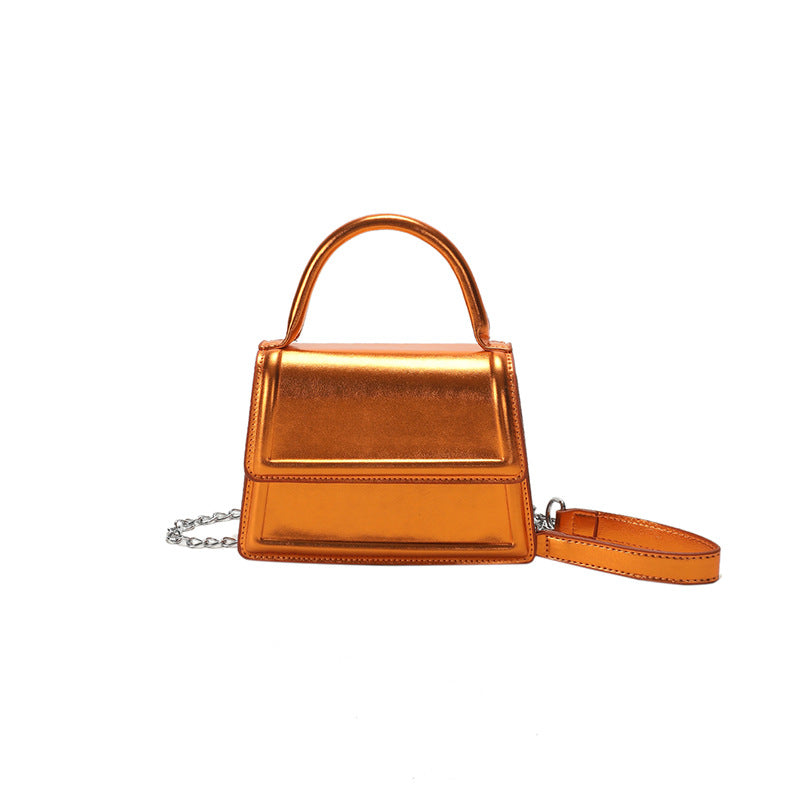 Retro Shoulder Bag Casual Handbag Fashion Simple Crossbody Product information: Lining texture: Polyester Applicable scenarios: Daily matching Color: silver, black, purple, green, gold, orange Material: PU Suitcase shape: Horizontal Square Popular element