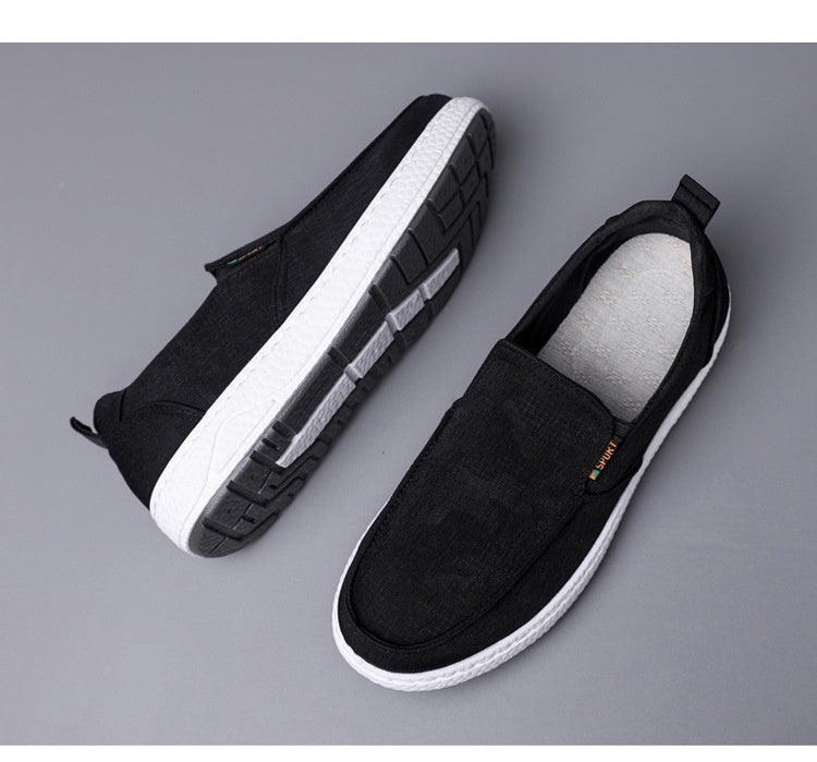 Men's Sports Casual Fashionable Breathable Canvas Shoes Product information: Pattern: solid color Applicable sports: Universal Lining material: Mesh Color: Black (2395), Gray (2395) Heel height: low heel (1-3CM) Size: 39, 40, 41, 42, 43, 44 Sole craft: in