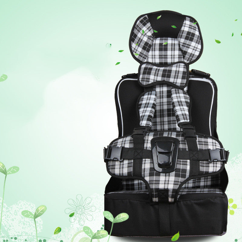 Portable Baby Baby Universal Car Seat Car Child Safety Seat Product Information: Product Name: Children's car safety seat cushion (increase cushion) Color: British plaid tangerine orange warm pink black and white plaid sapphire blue charm ladder Carton sp
