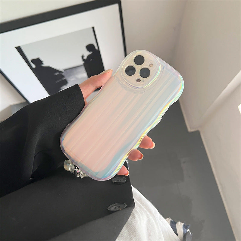 Laser Wave Silicone Phone Case Gradient Laser Stripes Bracelet Case For IPhone 14 13 12 11 Pro Max Plus Bead Chain Overview: 100% brand new, high quality, perfect fit. free shipping. Pls, choose the correct phone case for ur phone. soft and comfortable. A