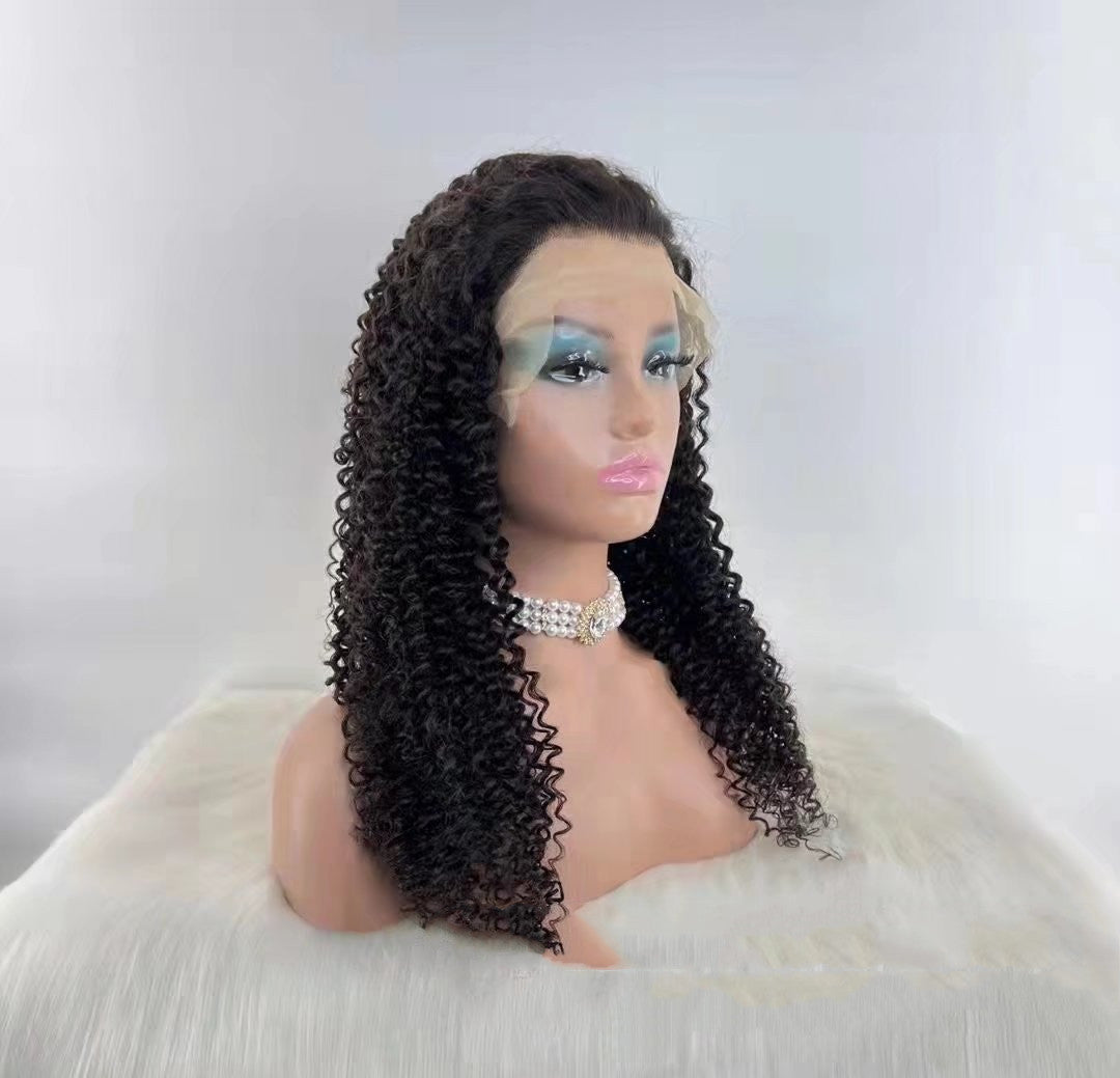 Jerry Curly 13x4 Lace Front Human Hair Wigs150 Product Information: Applicable people: ladies Processing technology: half hand-woven half lace Wig length: medium long hair Can it be dyed: can be dyed Hair material: real human hair Applicable skin tone: an