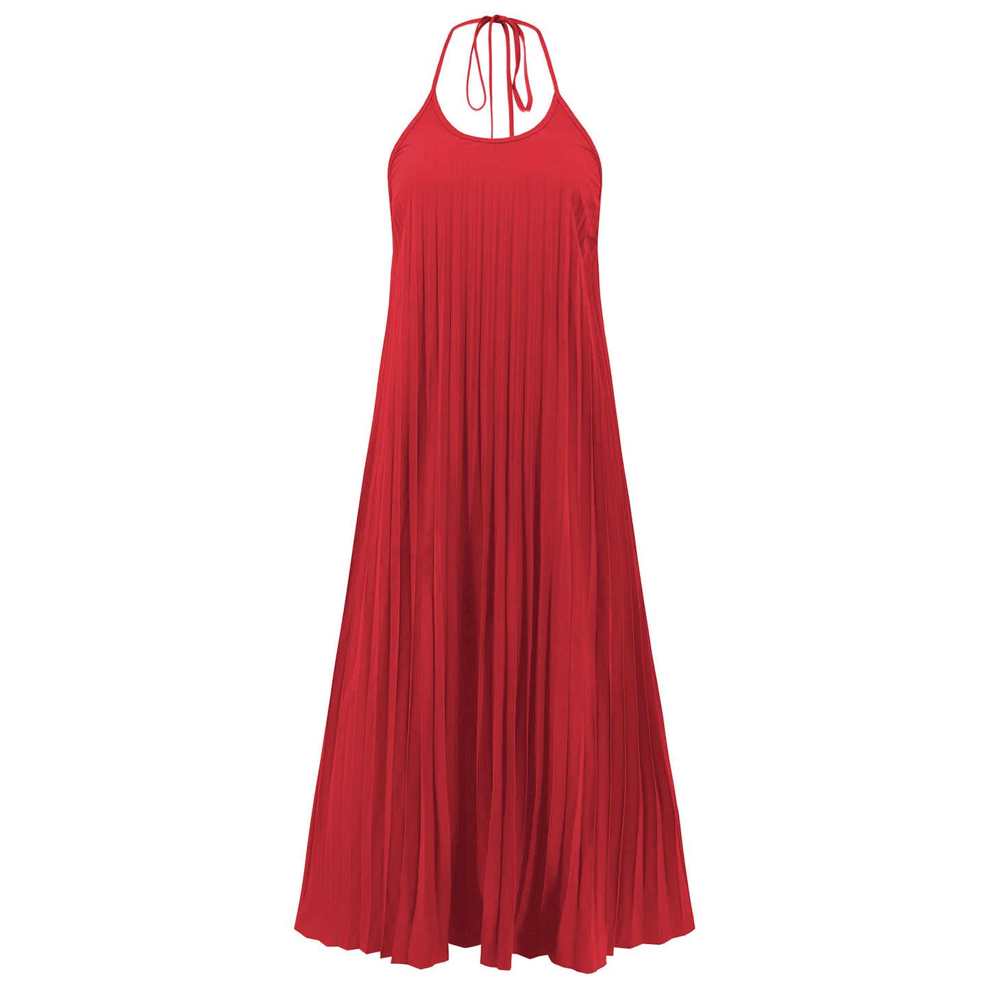 Fashion A-line Pleated Suspender Long Dress Summer Casual Loose Beach Vacation Dresses Womens Clothing Product information: Material:Polyester Size Information: Packing list: Dress*1 Product Image: Fashion A-line Pleated Suspender Long Dress Summer Casual