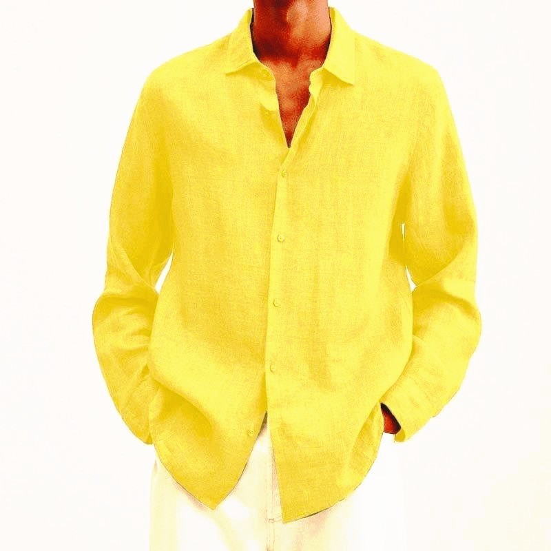 Long Sleeve Lapel Shirt Men's Loose Button Cardigan Sshirt Top Mens Clothing Product information: Material:Polyester fiber Style:Fashion Simple Features:Solid color Color:picture color Size Information: Note: 1. Asian sizes are 1 to 2 sizes smaller than E