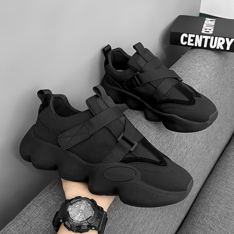 Men's Fashion One Stirrup Heightening Sports Running Shoes Product information: Function: Height increase Closure: lacing Size: 39 40 41 42 43 44 Pattern: solid color Style: youth trend Popular elements: stitching Heel height: low heel (less than 3cm) Col