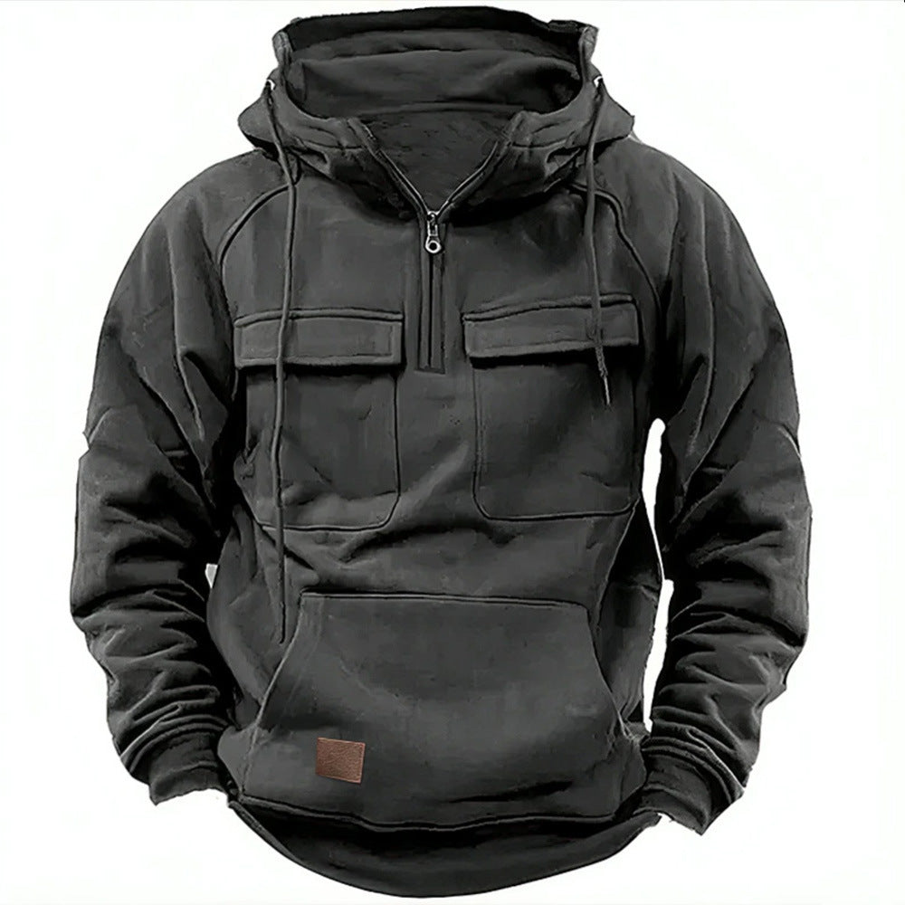 Men's Solid Color Casual Sweatshirt Product information: Color: gray, black, Rose red, khaki, Army Green, navy blue Size: S,M,L,XL,2XL,3XL Applicable scenarios: Leisure Main fabric composition: Polyester Fiber Applicable Gender: Male Size: Note: 1. Asian