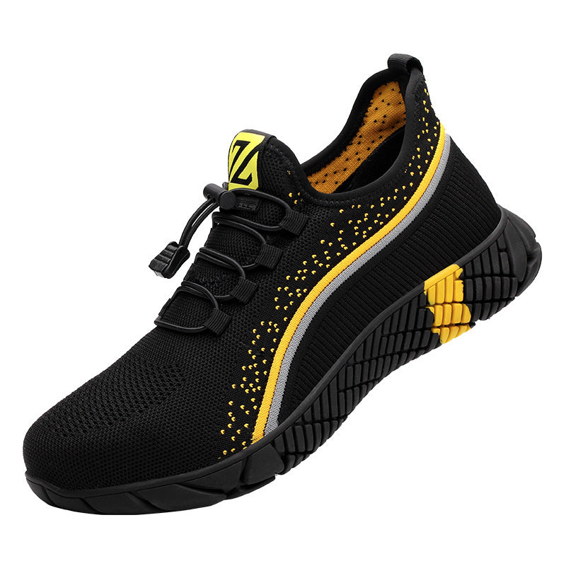 Flying Woven Breathable Low-cut Labor Insurance Shoes Product information: Model: Labor Insurance Shoes Type: puncture-proof shoes Function: Piercing damage Material: flying weave Upper style: low cut Color: black and green, black and yellow Size: size 37