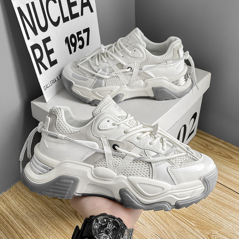 Mens Fashion Breathable Thick-soled Running Sneakers Product information: Function: quick dry, breathable, lightweight Upper material: synthetic PU Sole material: rubber Popular elements: stitching, shallow mouth Heel shape: thick sole Lining material: me