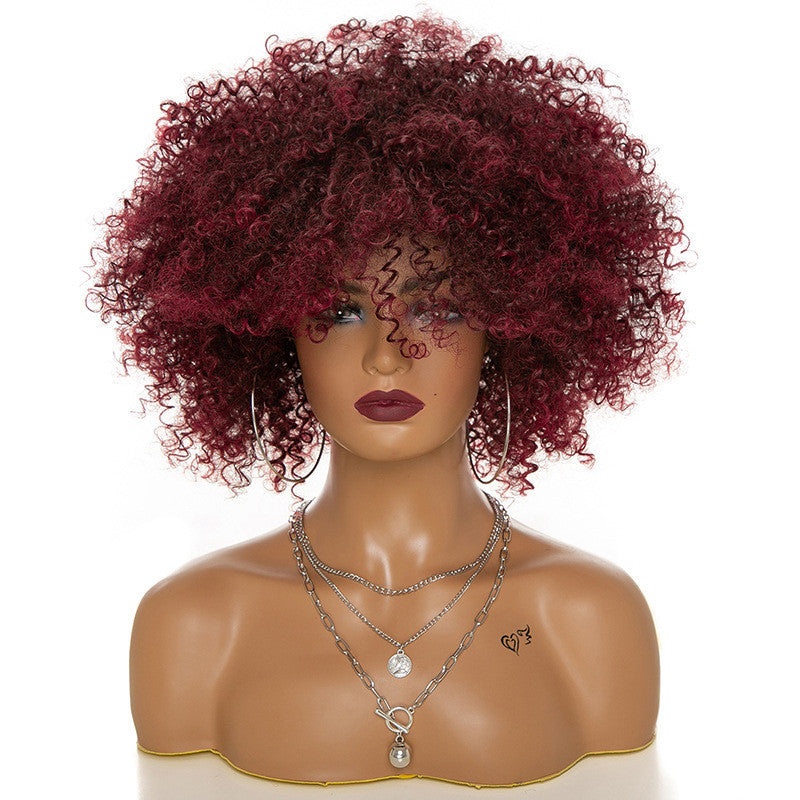Afro Kinky Curly Hair Wigs Afro Kinky Curly Hair Wigs Product information: Applicable people: Ladies Whether it can be dyed hot: not hot dyed Hair material: high temperature wire Applicable skin color: any skin color Applicable face shape: any face shape