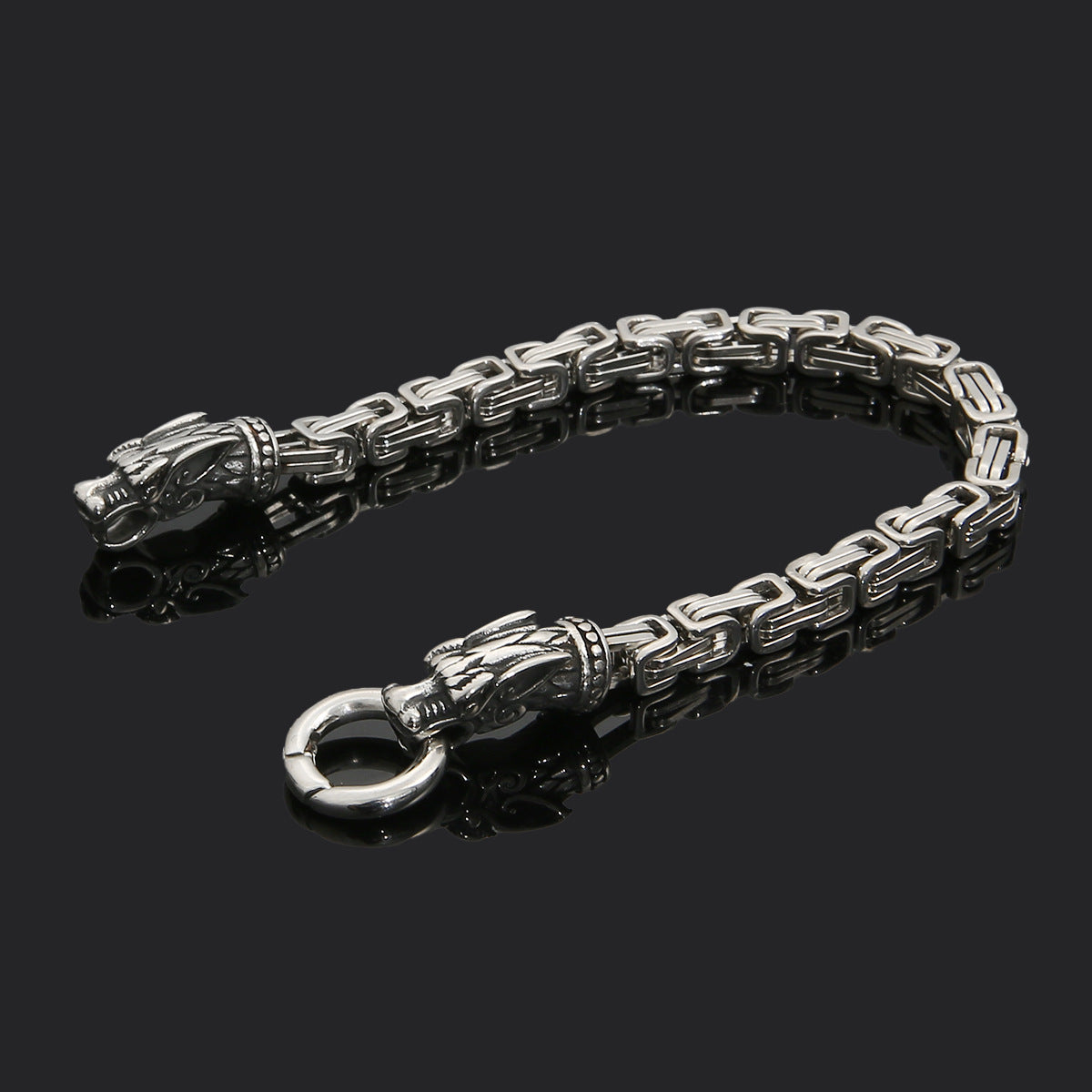 New Faucet Stainless Steel Bracelet Viking Domineering Product information: Style: simple Material: Stainless steel Treatment process: electroplating Style: Men's Color: Steel Packing list: Bracelet*1 New Faucet Stainless Steel Bracelet Viking Domineering