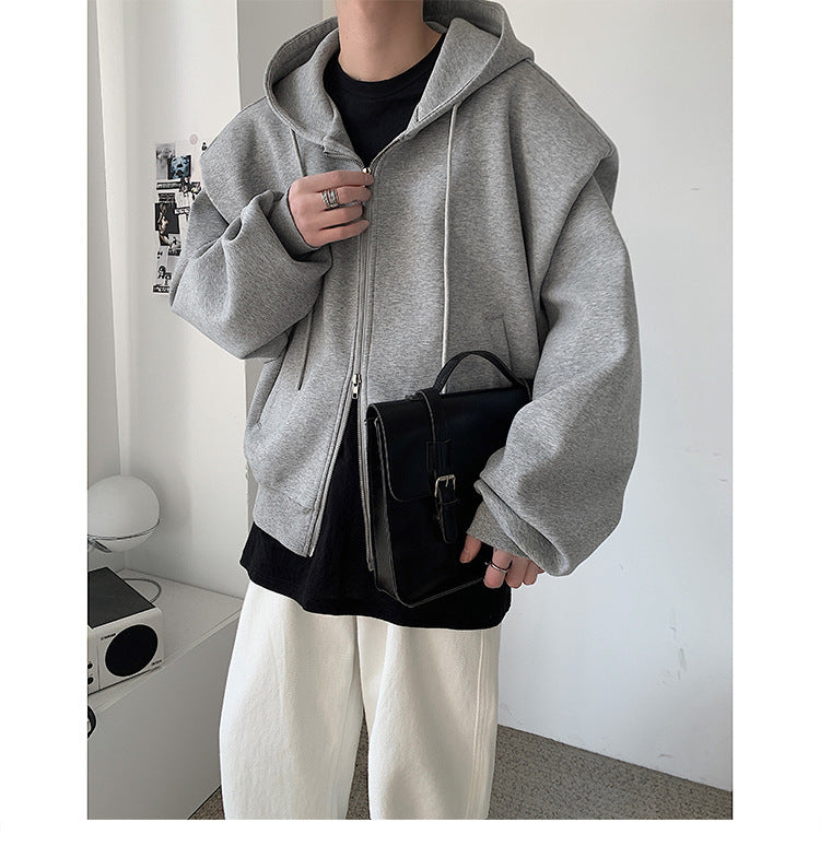 Pu Shuai Harajuku Style Loose Sweater Product information: Pattern: solid color Pocket Style: side seam sidekick Color: black, gray No padding: no padding Suitable for people: Teenagers Size: M,L,XL,2XL,3XL Version: Loose Style: pullover Thickness: ordina