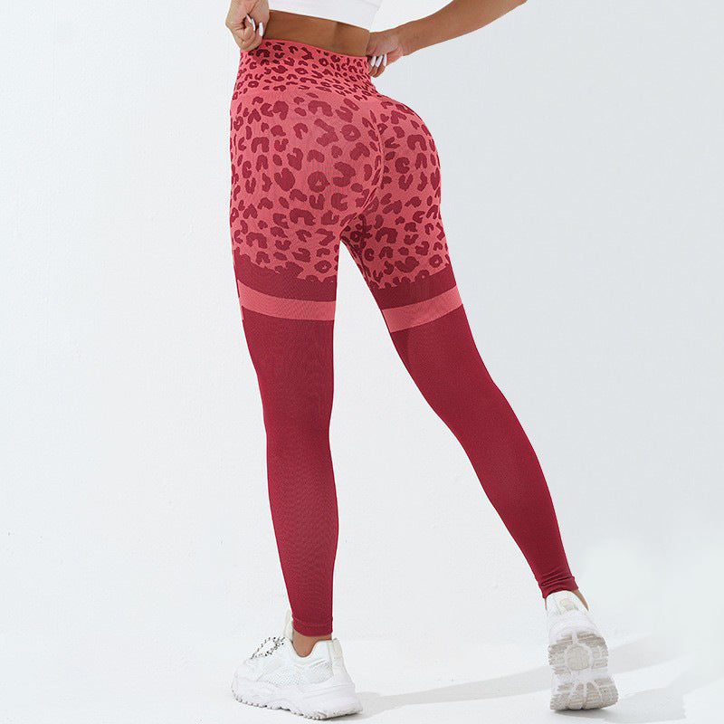 Leopard Print Fitness Pants For Women High Waist Butt Lifting Seamless Leggings Elastic Running Sport Training Yoga Pants Gym Outfits Clothing Product information: Material:Nylon Style:Fashion Simple Features:Solid color Color:picture color Size Informati