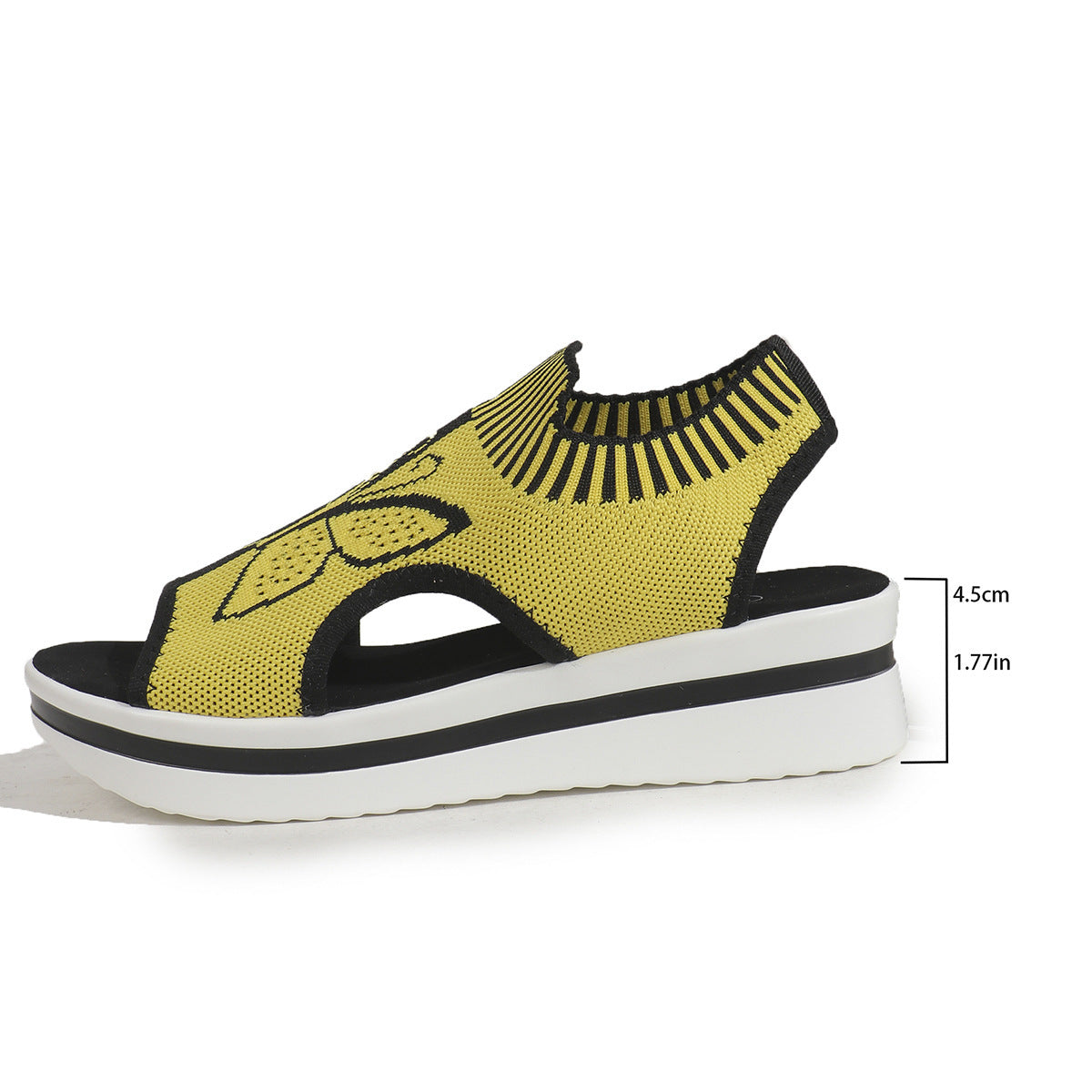Summer Butterfly Print Sports Sandals Casual Breathable Flying Woven Flat Shoes For Women Product information: Upper Material: Fabric Sole Material: Rubber Toe Shape: Fish Mouth Sole: Viscose Upper Height: Low Size Information: Packing list: Slippers*1Pai