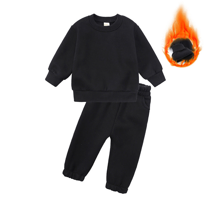 Autumn And Winter New Sweater Trousers Big Boy Korean Sports Suit Product information: Applicable gender: unisex / both men and women Suit type: pants suit Number of sets: two sets Suitable age group: middle and small children (3~8 years old, 100~140cm) S