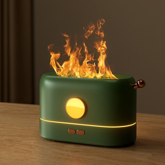 Flame Aroma Diffuser Elevate your space with the Flame Aroma Diffuser, a perfect blend of elegance and sophistication that radiates warmth and luxury. This exquisite diffuser not only releases your cherished essential oils but also creates a mesmerizing,