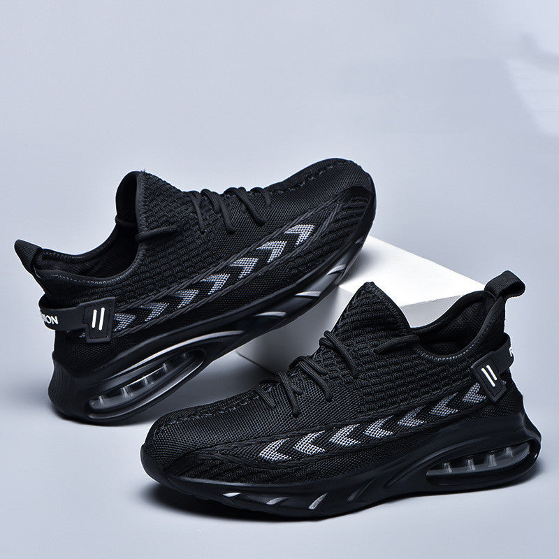 Attack Shield And Anti-stab Labor Protection Flying Woven Air Cushion Safety Shoes Product information: Weight: 1.2KG Function: attack shield and anti-stab Closing method: front lace-up Type: Anti-smash and anti-puncture Material: fly woven mesh Upper sty
