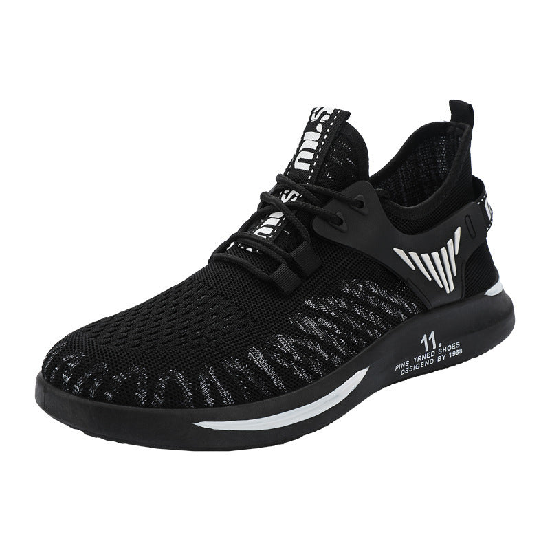 Breathable Fly Woven Lace Low Top Round Toe Large Size Casual Sports Shoes For Men Product information: Product category: Sports casual shoes Style: sports Function: breathable, lightweight Pattern: letters, color matching Upper material: breathable fly w