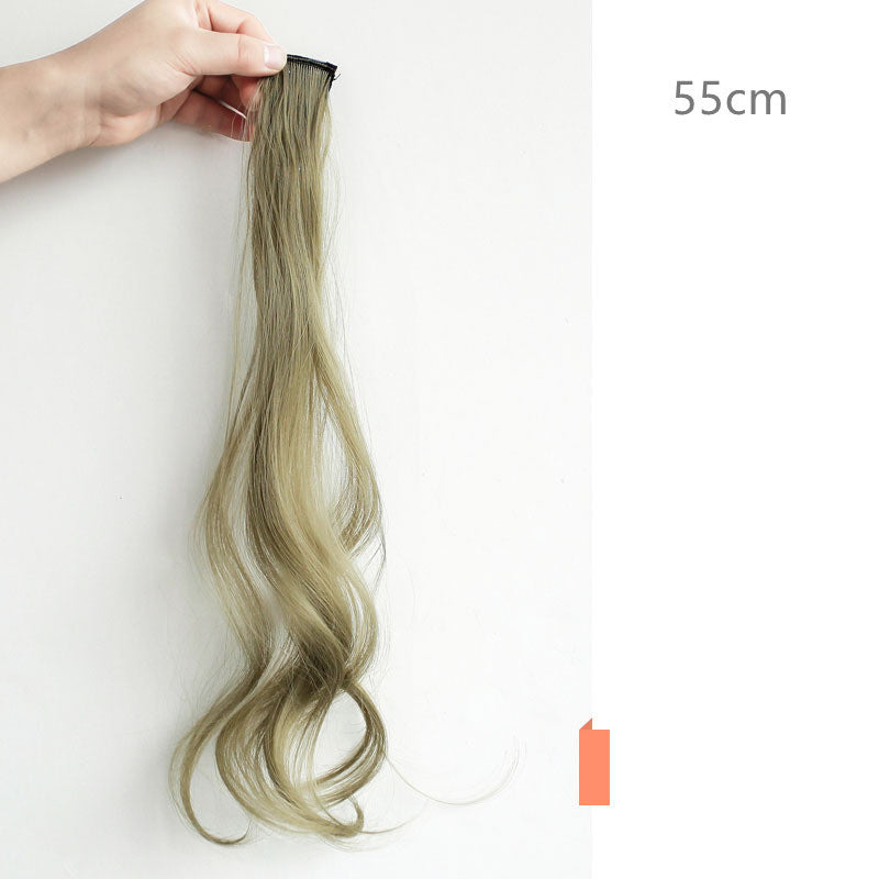 Color Wigs Female Long Hair Highlighting Gradient Invisible Curly Hair Product information: Applicable people: general Treatment process: mechanism Can it be dyed or not: Do not dye it Hair material: high temperature wire Applicable skin tone: any skin to