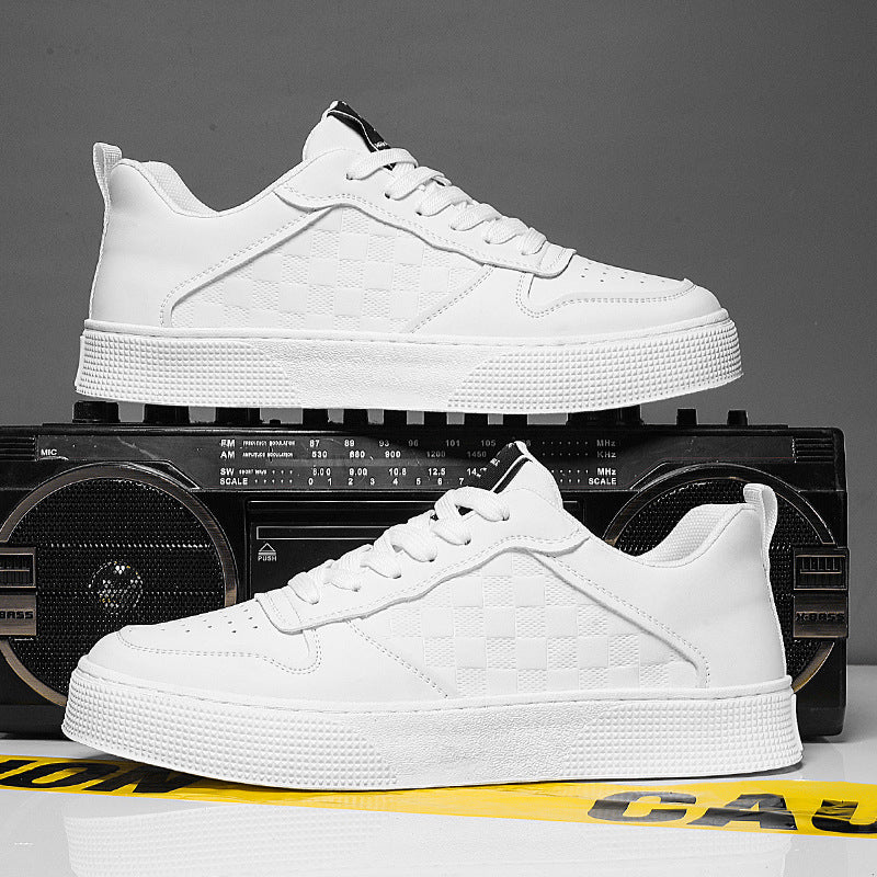 Casual Lace-up Sneakers Men Fashion Breathable Plaid Flats Shoes Overview: Unique design, stylish and beautiful. Good material, comfortable wear. A variety of colors, any choice. Product information: Upper Material: Artificial PU Fashion element:stitching