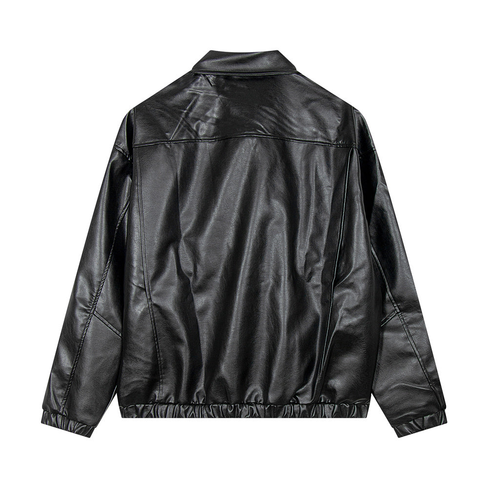 Embroidered Letters Leather Coat Men Product information: Color: Black, Brown Size: M,L,XL,XXL Leather classification: PU Applicable scenarios: Leisure Applicable people: Youth Applicable Gender: Male Note: 1. Asian sizes are 1 to 2 sizes smaller than Eur