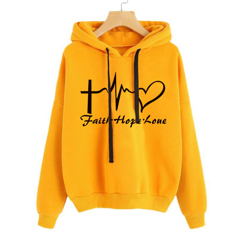 Heart Print Hoodie Sweatshirt Pullover Tops Women Long Sleeve Sports Clothes Product Information: Style: Street Design: Floral Style: Pullover Version: Straight tube type Combination form: single piece set Length: ordinary style (50cm < length ≤65cm) Slee