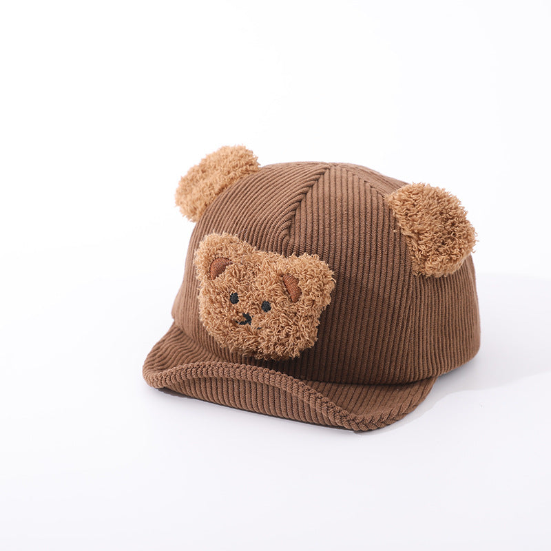 Baby Thickened Baby Girl Hat Boy Cute Super Cute Product Details: Material: cotton Product Category: Peaked Cap Applicable gender: unisex / both men and women Color: black patch bear cap, khaki patch bear cap, beige patch bear cap Size: 6-24 months The co
