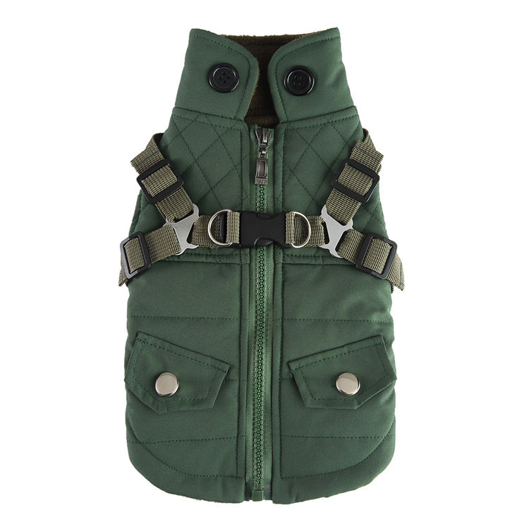 Pet Winter Cotton Dog Clothes Zipper Jacket Dog Supplies Product information: Material: polyester Product: category cotton-padded clothes Style: Casual Color: DZ270 black, DZ271 red, DZ272 army green, DZ273 blue, DZ274 red, DZ275 army green, DZ276 black,