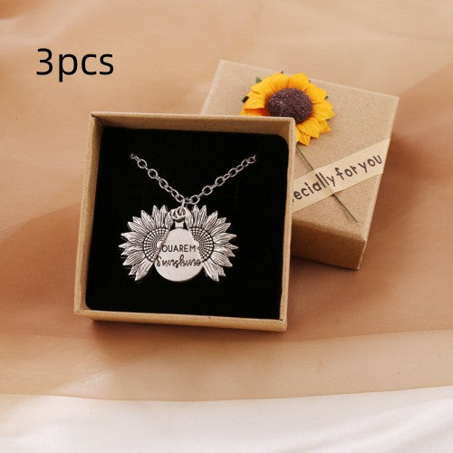You Are My Sunshine Sunflower Necklace Women Men Overview: 100% new design and high quality Must-have for fashion women Have a beautiful appearance Specifications: Type: pendant, pendant Style: Unisex Style: Sunflower Packaging: Individually packed Applic