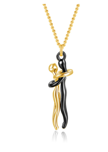 Love Hug Necklace Unisex Men Women Couple Jewelry Simple Temperament Clavicle Chain Valentines Day Lover Gift Overview: Unique design, stylish and beautiful. Good material, comfortable to wear. A variety of colors, more choice. Product information: Materi