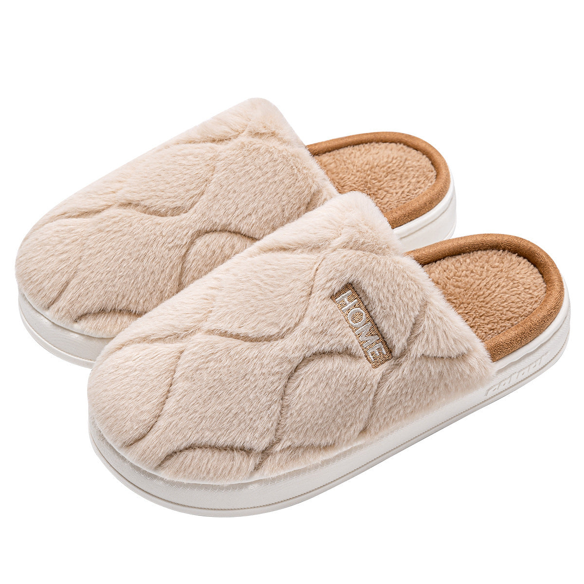 Plush Slippers Winter For Women Indoor Floor Bedroom Home Slipper Warm Solid House Shoes Men Couple Overview: Unique design, stylish and beautiful. Good material, comfortable feet. A variety of colors, any choice. Specification: Upper material: Plush Sole