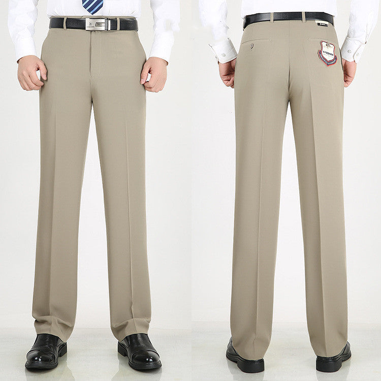 Spring And Summer New Thin Men's Trousers Product information: Color: filament dark blue, filament pure black, filament bean Gray, filament khaki, filament beige Size: 29 yards (2 feet 2 waist),30 yards (2 feet 3 waist),31 yards (2 feet 4 waist),32 yards