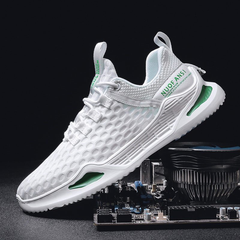 New Men's Sports Shoes Flying Woven Breathable Leisure Product Information: Product category: Sports casual shoes Applicable gender: male Pattern: plain Upper Material: Flying Weave Sole material: plastic Inside material: flying weave Toe shape: round toe