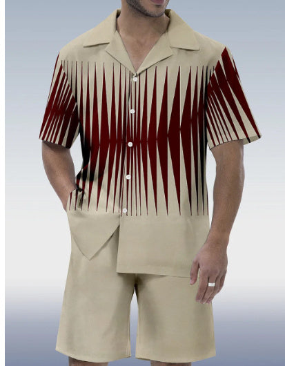 Loose Shirt Casual Men's Shorts Short Sleeve Suit Product information: Material: Polyester Fiber Style: Hong Kong style Features: printing Colour: White Size Information: Size: M/L/XL/XXL/3XL Note: 1. Asian sizes are 1 to 2 sizes smaller than European and