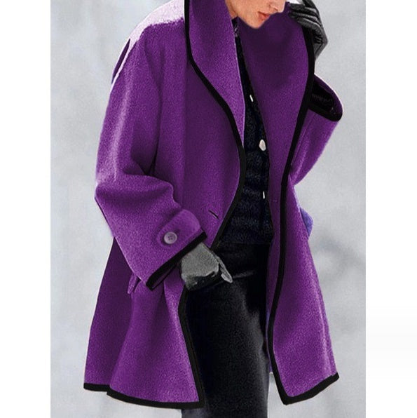 Multicolor Round Neck Loose Hooded Woolen Coat Main fabric composition: polyester fiber (polyester) The content of the main fabric ingredient: 81%-90% Main fabric composition 2 polyester fiber: (polyester) The content of main fabric component 2: 10% or le