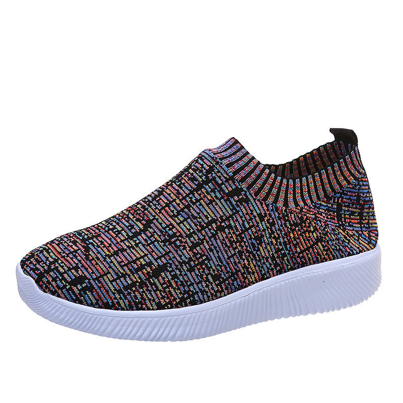 Sports Running Flying Woven Shoes Men's And Women's New Sports Shoes Men's And Women's Product information: Toe shape: round head Heel height: Flat Color: White, gray, color Size: 35,36,37,38,39,40,41,42,43,44 Function: wear-resistant Sole material: EVA H