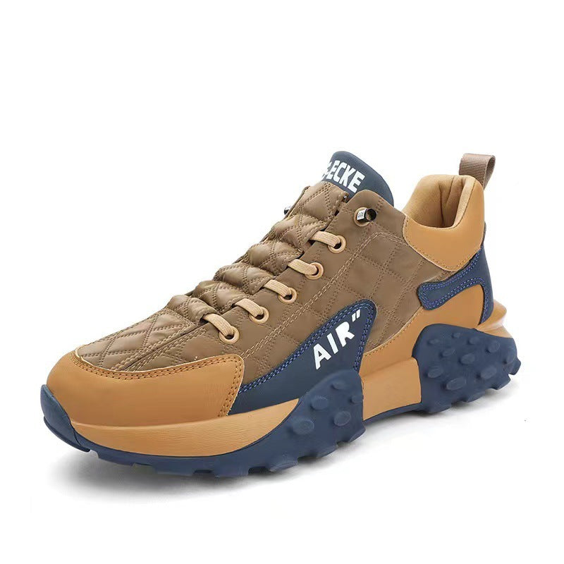 Running Sports Shoes Men Breathable Lightweight Non-slip Outdoor Sneakers Product information: Function: Breathable, lightweight, non-slip, wear-resistant Upper material: artificial leather + fabric Sole Material: Rubber + EVA Way of wearing: elastic band