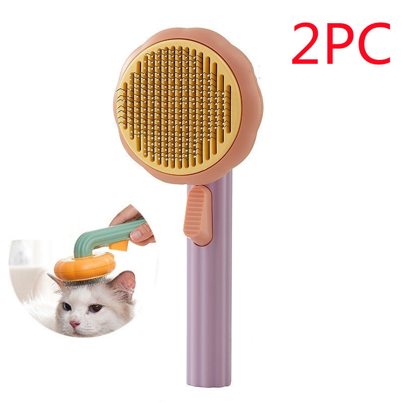 New Pet Cat Brush Hot Selling Hand-held Steel Wire Self-cleaning Comb Looper For Hair Removal Overview: 1. Promote blood circulation In the process of grooming pets, combing needles repeatedly massage the skin, which can promote blood circulation, increas