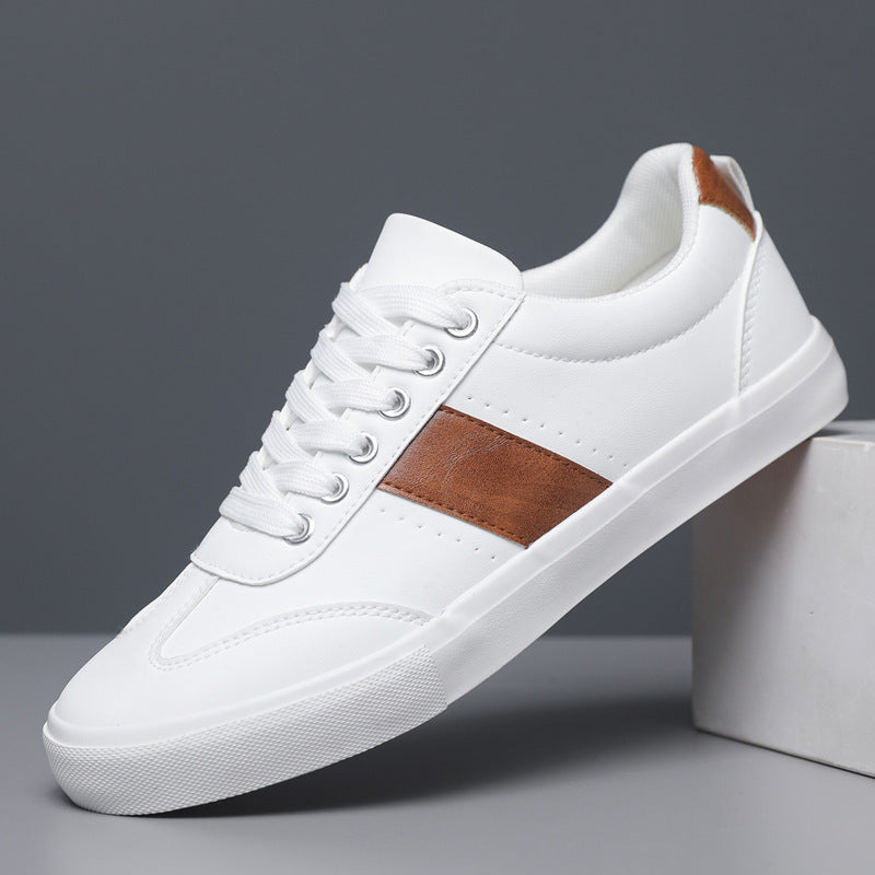 Breathable Casual Low-top Color Matching Men's Shoes Product information: Color: black, white Upper height: low top Size: 39, 40, 41, 42, 43, 44, 45, 46, 47, 48 Style: Casual Toe holder shape: round head Shoe Upper material: pu mesh Applicable Gender: Mal