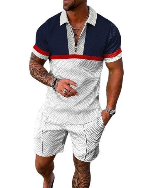 New Men's Fashion Casual Polo Shirt Shorts Two-piece Set Product information: Color: Style 1, Style 2, Style 3, style 4, style 5, Style 6, style 7, Model 8 Top sleeve length: short sleeve Pants length: Shorts Size: S,M,L,XL,XXL,XXL,XXXXL,6XL Thickness: or