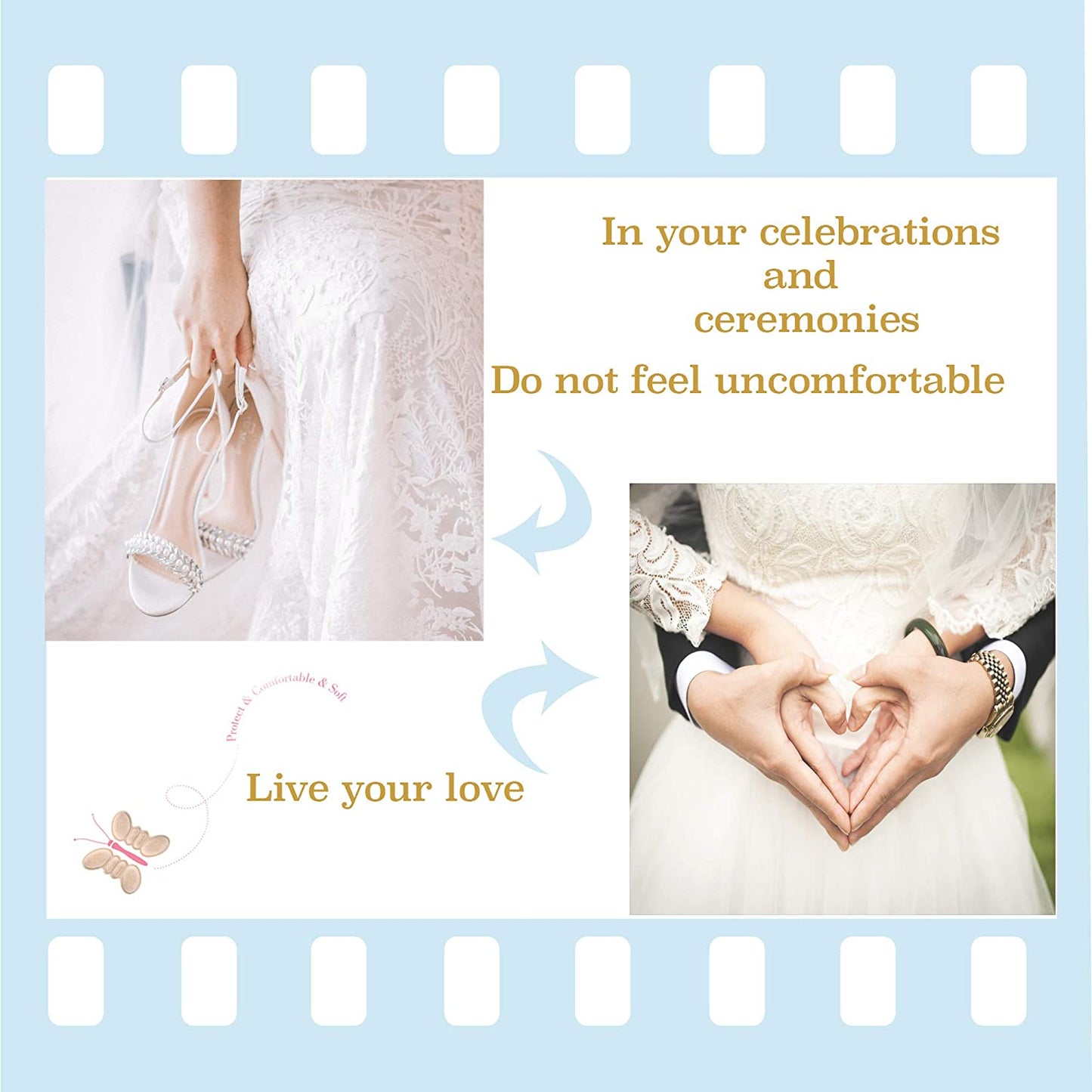 Heel Cushion Pads Introducing our Heel Cushion Inserts – the solution for shoe slippage and heel pain. With a soft gel design, self-adhesive backing, and comfortable fit, these inserts provide relief from discomfort, protect against blisters, and keep you