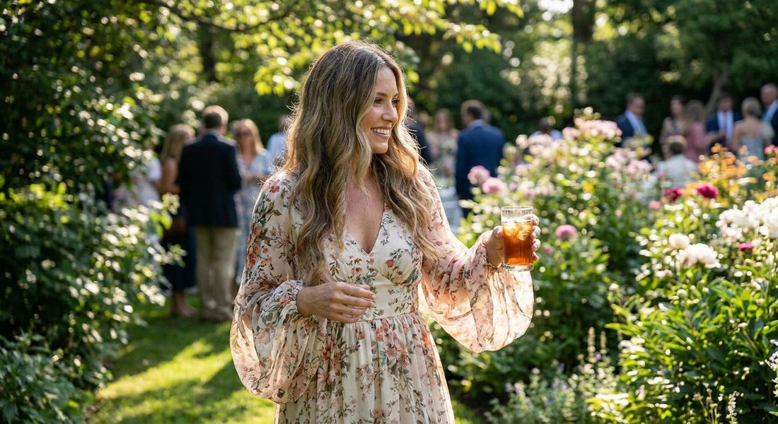 V-neck bell sleeve dresses for garden parties