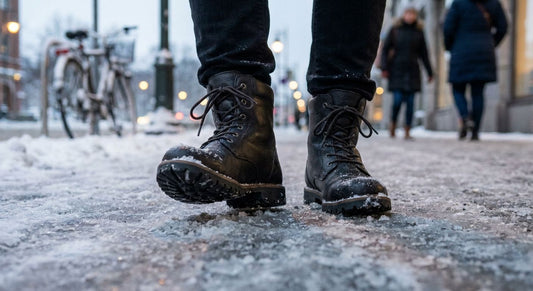 Lace-up snow boots for icy commutes