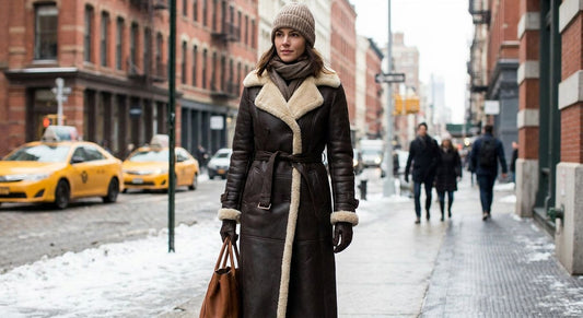 Womens leather coats for cold city winters