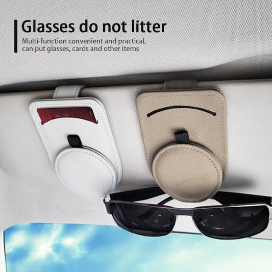 Car Glasses Holder Universal Sun Visor Eyeglasses Clip Sunglasses Case Card Holder Auto Interior Accessories