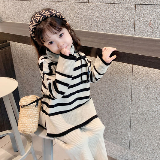 Children's Autumn New Korean-style Sweater Wide-leg Road Suit