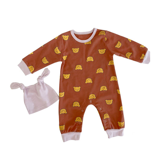 Little Bear Cotton Long-sleeved Newborn Baby Jumpsuit