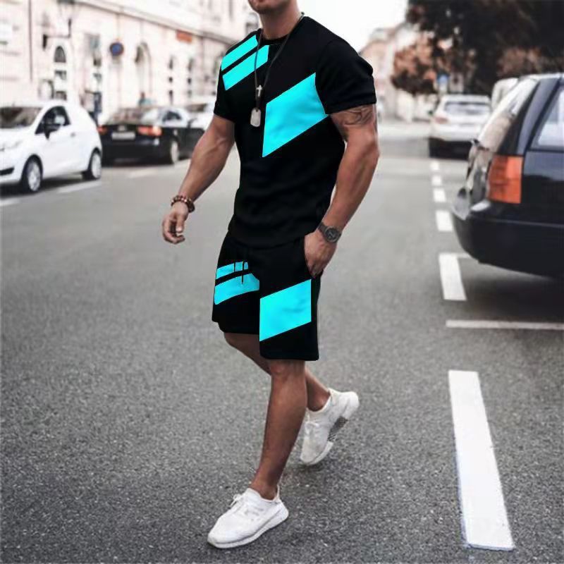 Men's Loose Fashion Casual Round Neck T-shirt Two-piece Set Product information: Fabric name: Polyester Main fabric composition: acetate fiber Size: XXS,XS,S,M,L,XL,XXL,XXL,XXXXL,5XL,6XL Suitable season: Summer Style: Casul Size: Note: 1. Asian sizes are